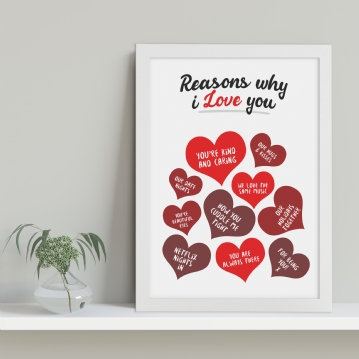 Personalised Reasons Why I Love You Print