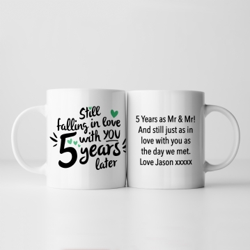 Still Falling in Love 5 Years Later Personalised Mug 