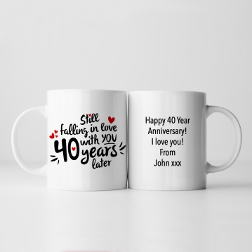 Still Falling in Love 40 Years Later Personalised Mug 