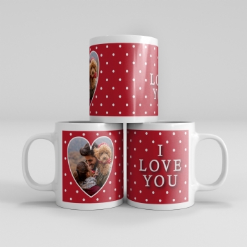 Personalised For My Valentine Heart Photo Mug