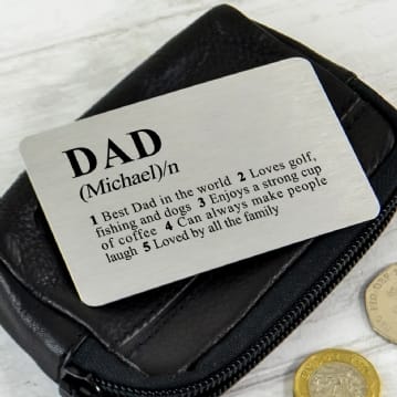 Personalised Dictionary Definition Wallet Insert