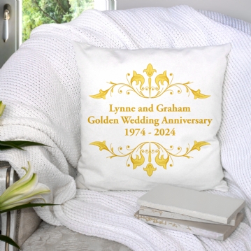 Personalised Golden Anniversary Cushion