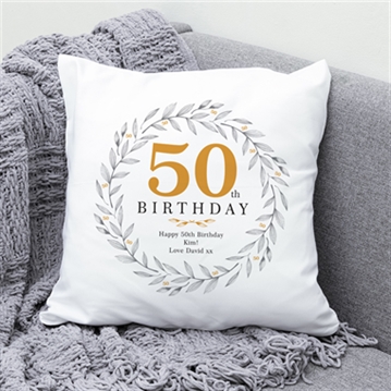 Personalised 50th Birthday Cushion