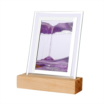 Moodscape Purple Sand Picture with Wooden Base