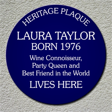Personalised Spoof Blue Heritage Plaque