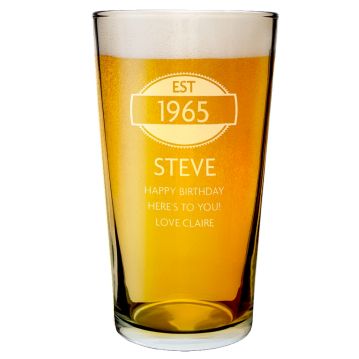 Personalised 50th Birthday Glass