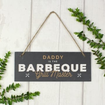 Personalised Barbeque Hanging Slate Garden Sign