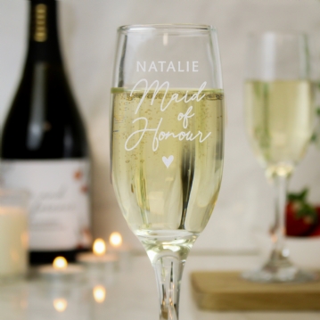 Maid of Honour Personalised Prosecco Glass