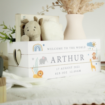 Personalised Children's White Wooden Crate