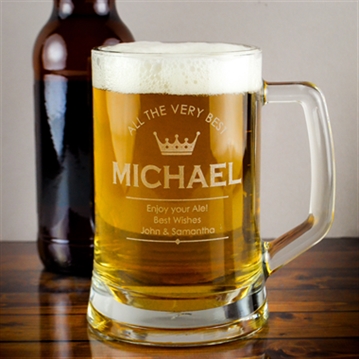 Personalised Your Name Beer Glass Tankard