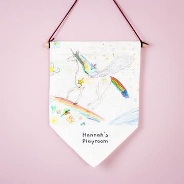 Personalised Childrens Drawing Photo Hanging Banner