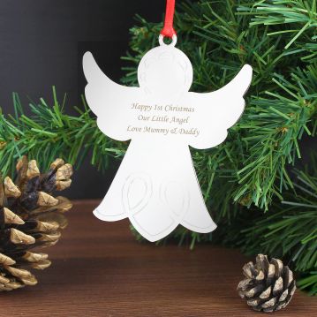 Angel Personalised Christmas Tree Decoration