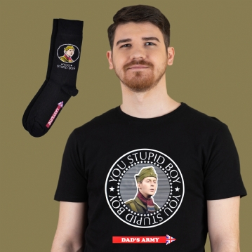Dad's Army Stupid Boy T-Shirt & Socks Gift Set
