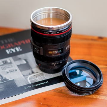 Camera Lens Mug with Lid