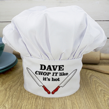 Personalised Chop It Like It's Hot Chef Hat