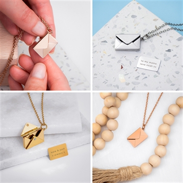 Personalised Secret Message Envelope Necklace