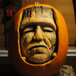 Frankenstein pumpkin carving