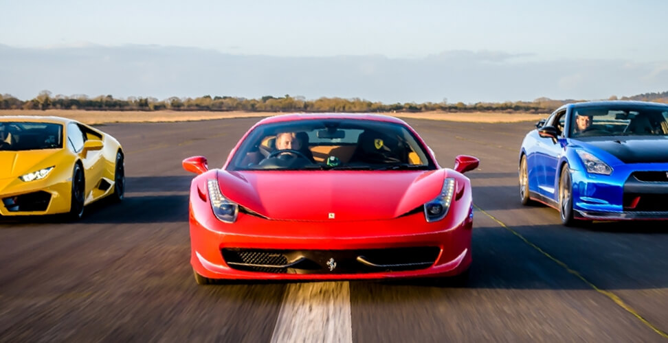 Supercars on race track &ndash; Fantastic Four supercar experience, luxury sports car driving adventure for him 
