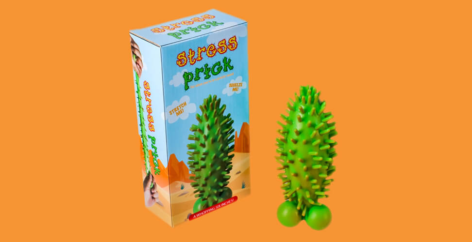 Stress Prick cactus stress ball &ndash; novelty adult gag gift, funny desk toy for stress relief, humorous party or birthday present for coworkers and friends