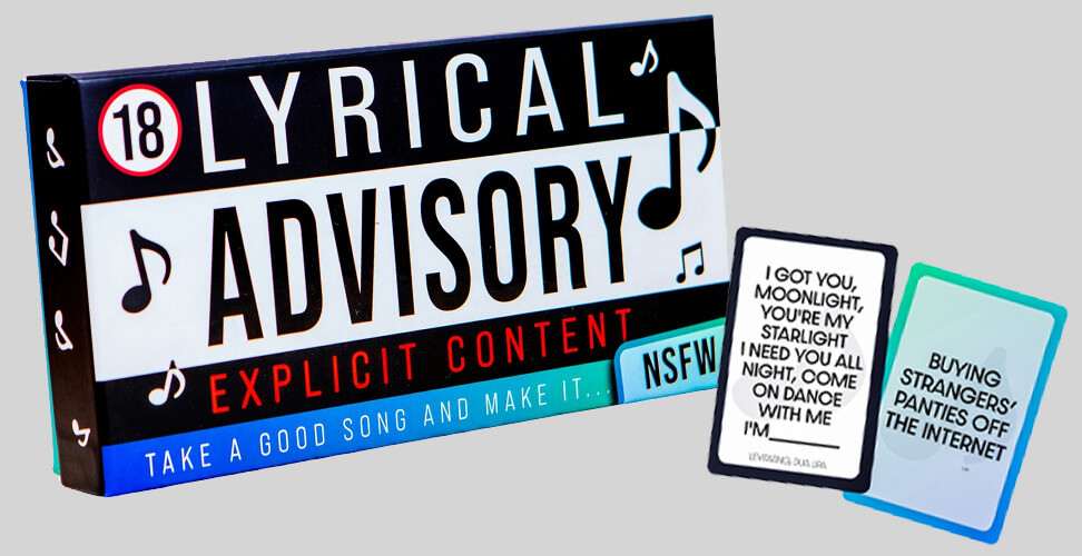 Lyrical Advisory&rsquo; novelty game &ndash; adult party gift, funny game for music lovers, gag gift for birthdays, holidays, or unique entertainment