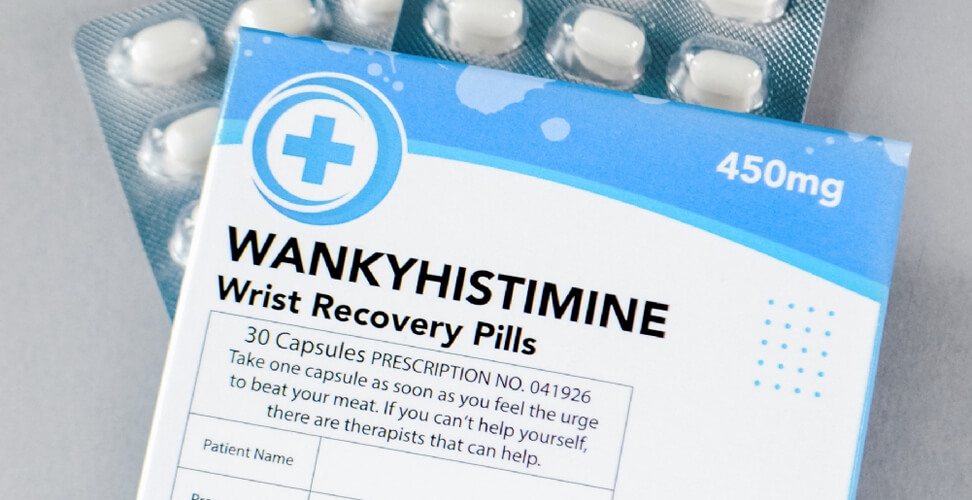 Wankyhistimine wrist recovery pill mints &ndash; novelty gag gift for adults, humorous candy for parties, funny stocking stuffer or unique adult gift
