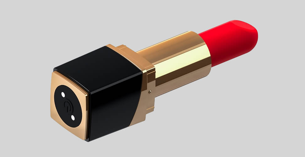 Glossy lipstick-shaped vibrator &ndash; adult novelty gift, discreet personal massager for women, fun adult party gift or unique adult present