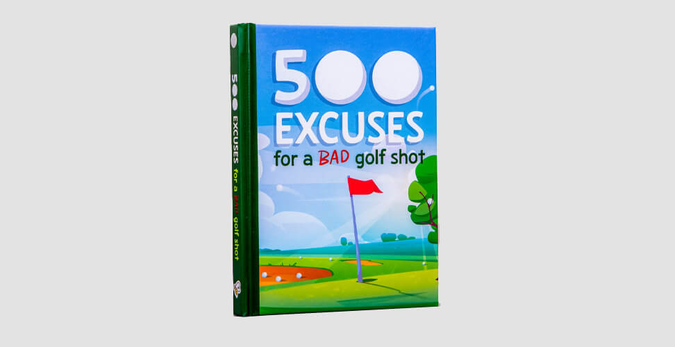 500 Excuses for a Bad Golf Shot” book, humorous gift idea for golfers and golf enthusiasts