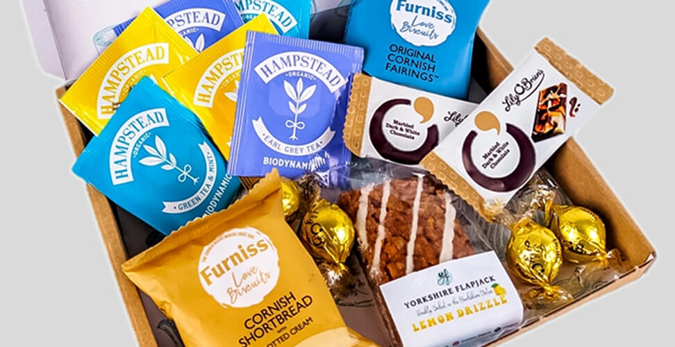 Letterbox afternoon tea gift set with teabags, biscuits, and chocolates &ndash; perfect luxury gift for tea lovers and special occasions