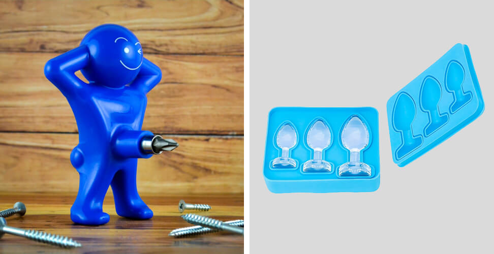 Funny novelty gifts &ndash; Happy Stan screwdriver and cheeky butt plug shaped ice mould