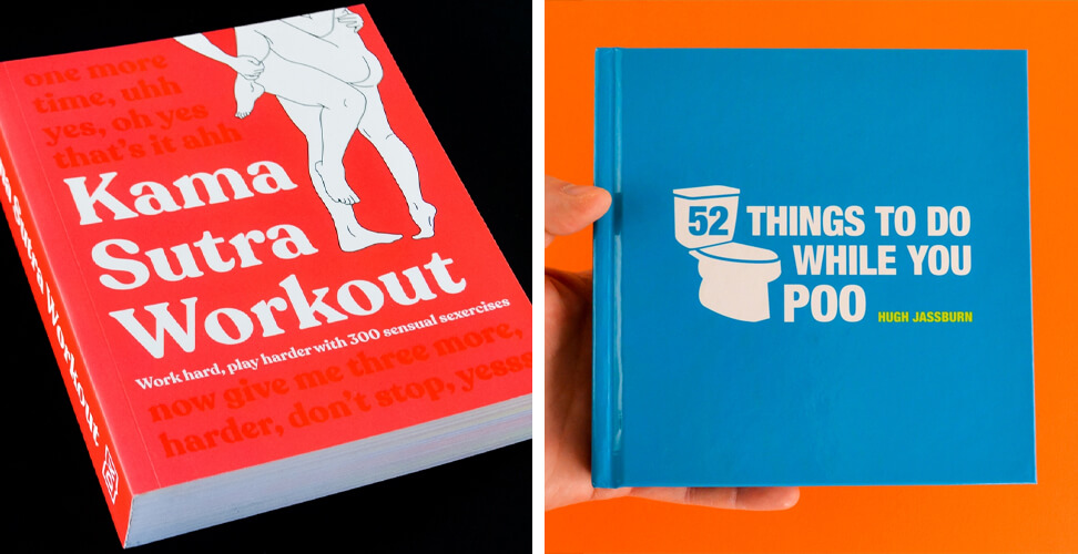 Novelty gifts &ndash; Kama Sutra Workout book and 52 Things to Do While You Poo book, funny and cheeky adult gifts