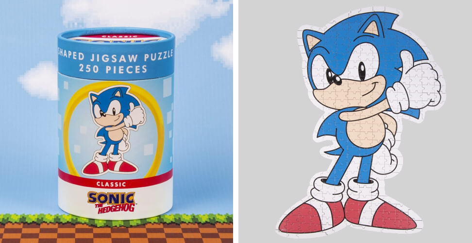 Sonic the Hedgehog jigsaw puzzle, retro video game-themed puzzle for kids and adults, nostalgic gaming gift and Christmas present idea