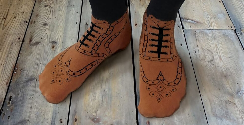 Novelty brogue socks &ndash; fun patterned dress socks gift for men, perfect for Christmas, birthdays, or Secret Santa