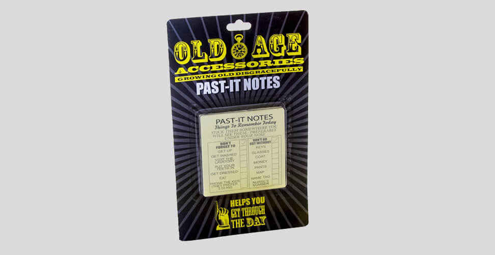 Old Age Past-It Notes novelty sticky notes &ndash; funny gag gift for coworkers, friends or Secret Santa office humour