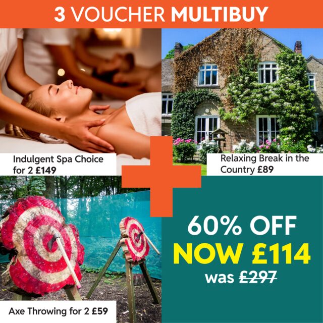 Spa, Stay & Throw Some Axes - 3 voucher multibuy