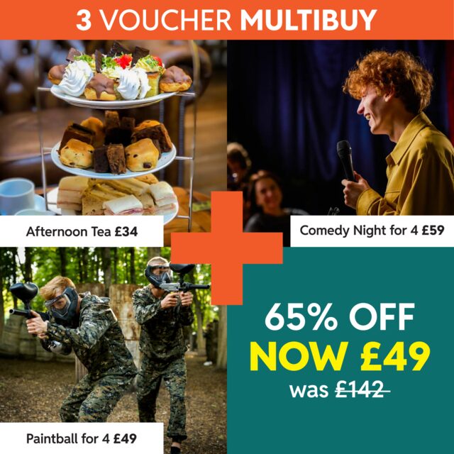 Tea, Laugh & Paintballs - 3 voucher multibuy