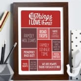 Thumbnail 1 - 10 Things I Love About My Family Print