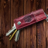 Thumbnail 1 - Cricket Buffalo Red Leather Screw Key Chain