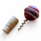 Thumbnail 3 - Red Leather Mini Cricket Ball Wine Bottle Opener