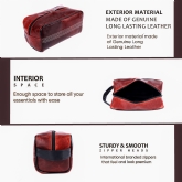 Thumbnail 2 - Cricket Ball Red Buffalo Leather Toiletry Bag