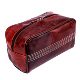 Thumbnail 4 - Cricket Ball Red Buffalo Leather Toiletry Bag