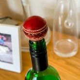 Thumbnail 2 - Real Leather Mini Cricket Ball Wine Stopper