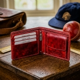 Thumbnail 2 - Cricket Buffalo Red Leather Wallet with RFID Protection