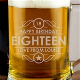 Thumbnail 2 - Personalised 18th Birthday Glass Tankard