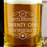 Thumbnail 2 - Personalised 21st Birthday Glass Tankard