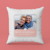 Thumbnail 1 - Personalised 60th Birthday Pink Photo Upload Cushion