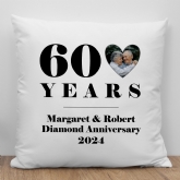 Thumbnail 1 - Personalised 60th Wedding Anniversary Photo Cushion