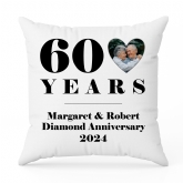 Thumbnail 3 - Personalised 60th Wedding Anniversary Photo Cushion