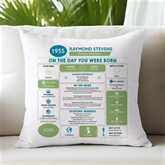 Thumbnail 1 - Personalised The Day You Were Born - 70th Birthday Cushion