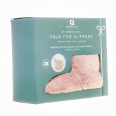 Thumbnail 3 - Pink Faux Fur Microwaveable Slipper Boots