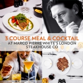 Thumbnail 1 - 3 Course Meal & Cocktail at Marco Pierre White's London Steakhouse Co